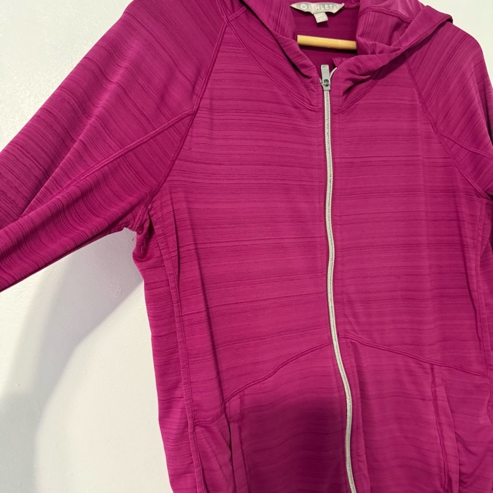 Athleta Fuchsia Zip-Up Hoodie lightweight flaw - Picture 4 of 16